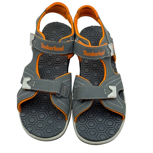 Timberland Youth Sandals Gray Orange A24Q1 Adjustable Straps Sz 6‎ (W 7.5-8) - Picture 6 of 11